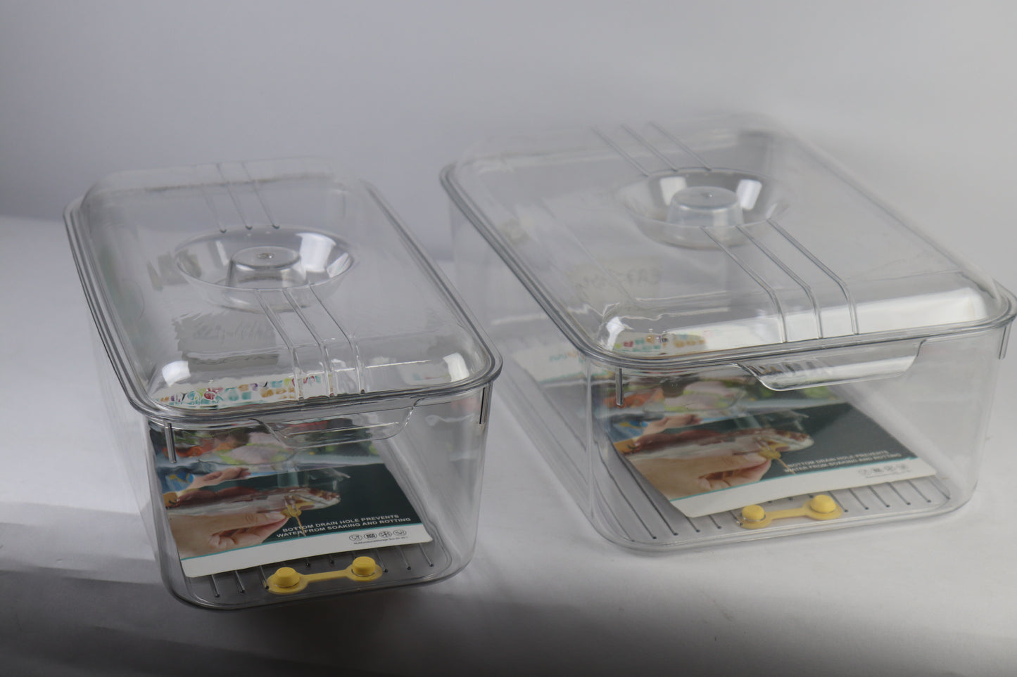 JUEGO DE RECIPIENTES DE NEVERA CON TAPA RECTANGULAR x2