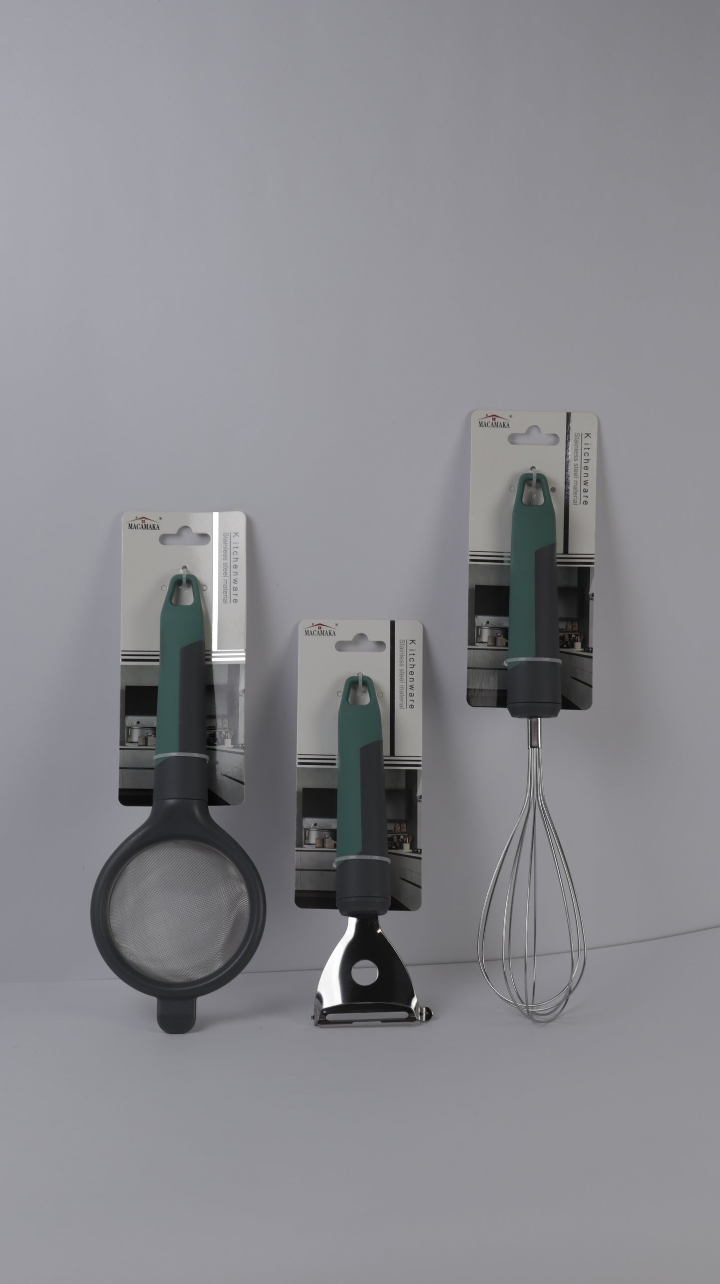 SET DE UTENSILIOS DE COCINA x10 PIEZAS – KIT COMPLETO EN SILICONA VERDE OLIVO Y EN ACERO