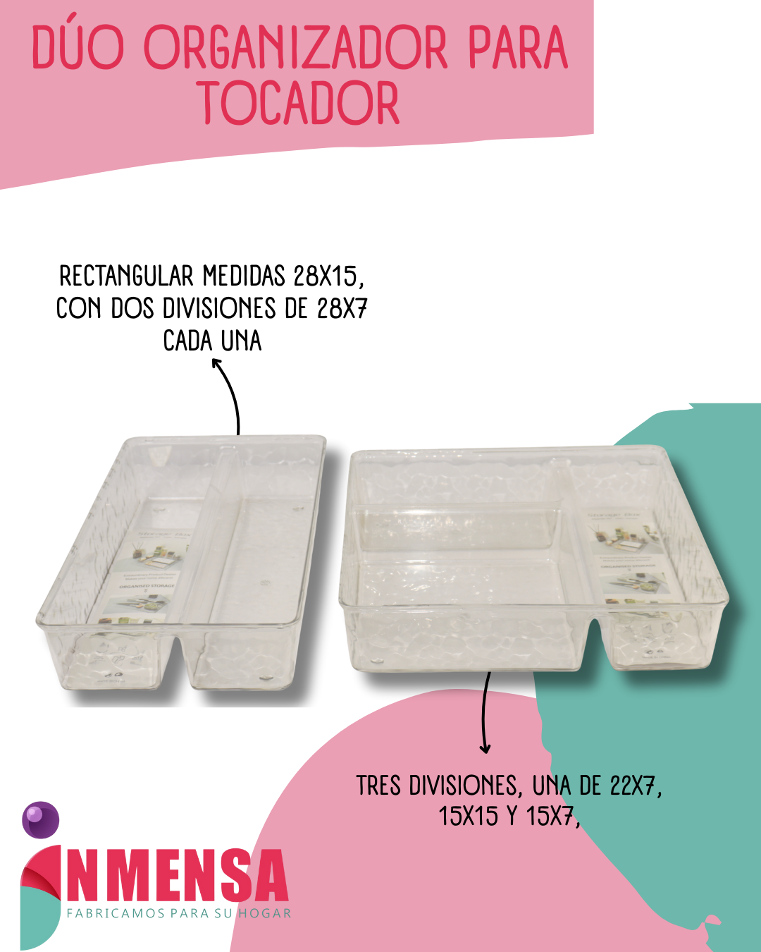 DUO ORGANIZACIÓN PARA TOCADOR MEDIANO CON DIVISIONES