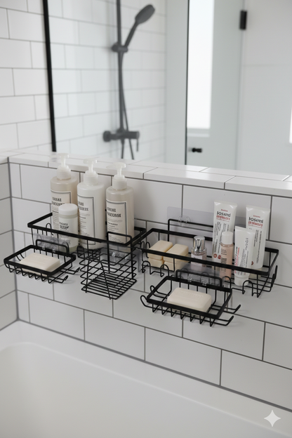 ORGANIZADOR DE BAÑO EN METAL x5 PIEZAS