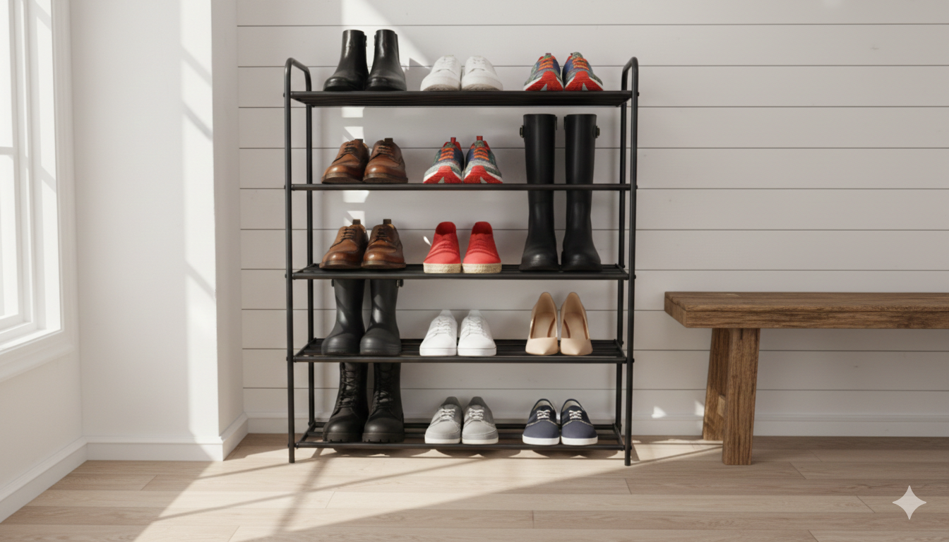 ZAPATERO METALICO FINO 4 PISOS