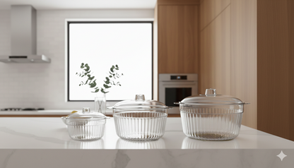 JUEGO DE RECIPIENTES REDONDOS CON TAPA x3