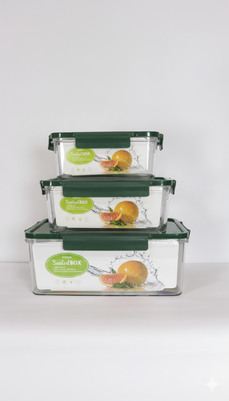 JUEGO DE RECIPIENTES RECTANGULARES HERMÉTICO x3