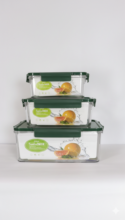 JUEGO DE RECIPIENTES RECTANGULARES HERMÉTICO x3