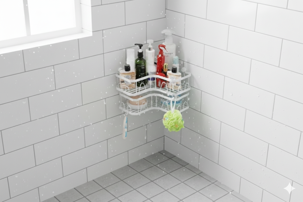 ORGANIZADOR DE BAÑO DE METAL x2 PIEZAS