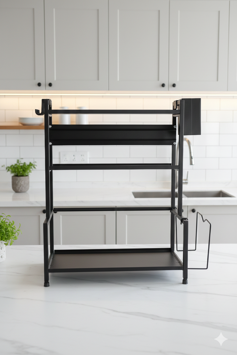 ORGANIZADOR DE UTENSILIOS EN METAL 3 PISOS - CONDIMENTERO