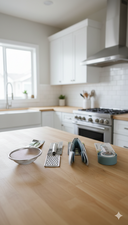 SET DE UTENSILIOS DE COCINA x10 PIEZAS – KIT COMPLETO EN SILICONA VERDE OLIVO Y EN ACERO