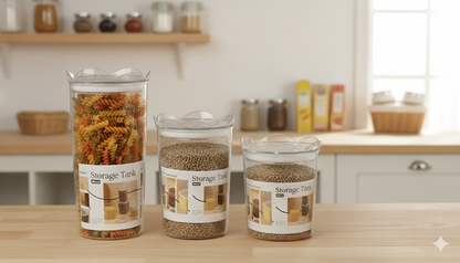 JUEGO DE RECIPIENTES REDONDOS CON TAPA x3