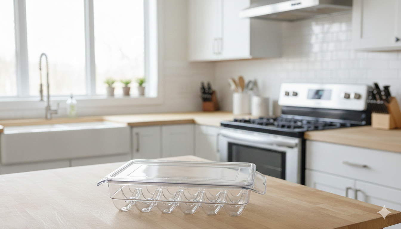 ORGANIZADOR DE HUEVOS CON TAPA