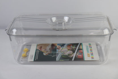 SET NEVERA: ORGANIZADOR DE HUEVOS CON TAPA + RECIPIENTE TRANSPARENTE PARA NEVERA CON TAPA