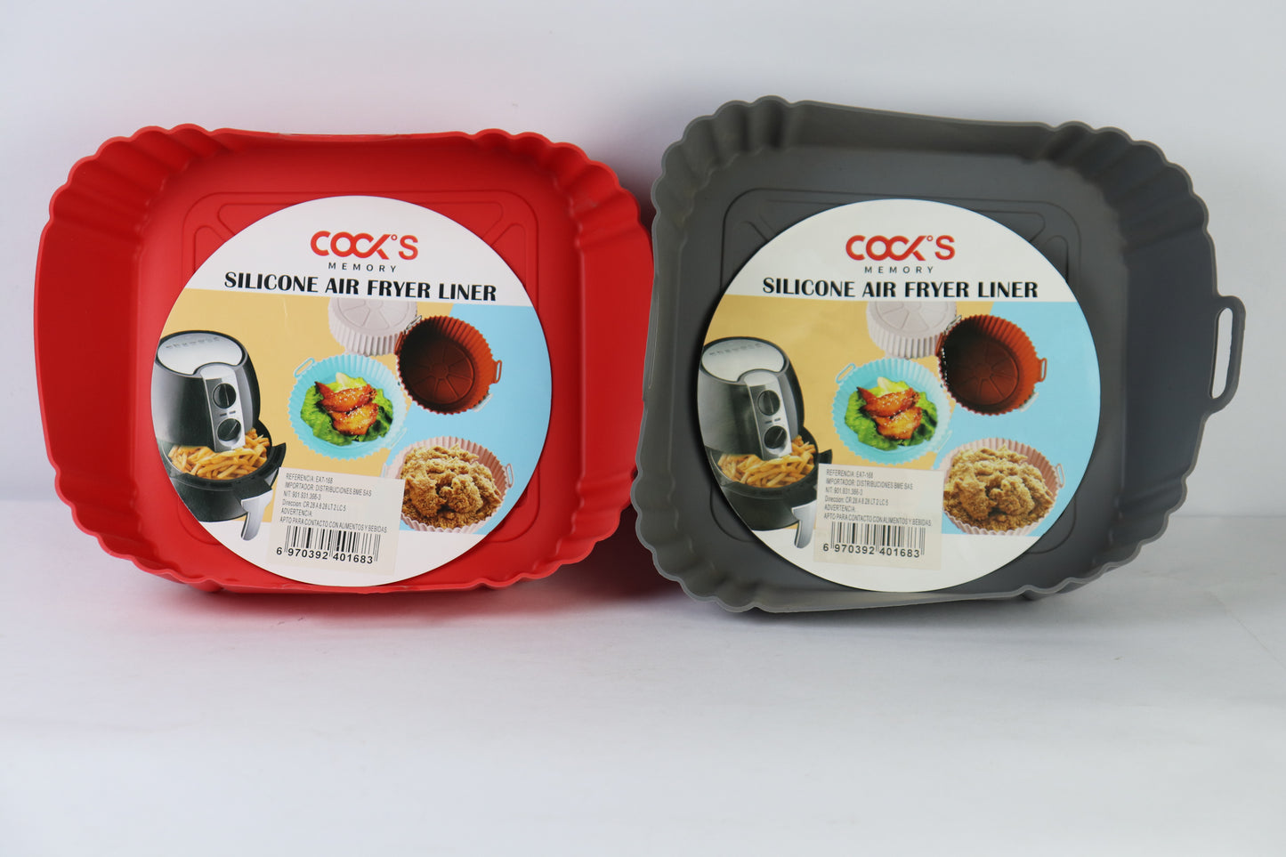 SET DE PROTECTORES EN SILICONA CUADRADOS PARA FREIDORA DE AIRE x2