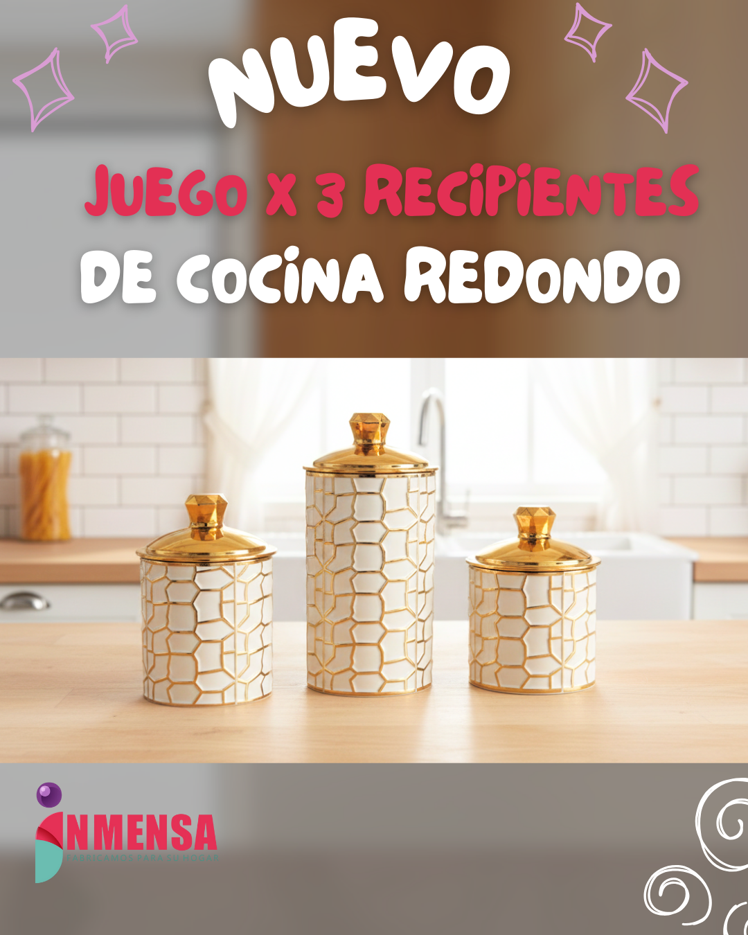 JUEGO DE RECIPIENTES DE COCINA REDONDO x3