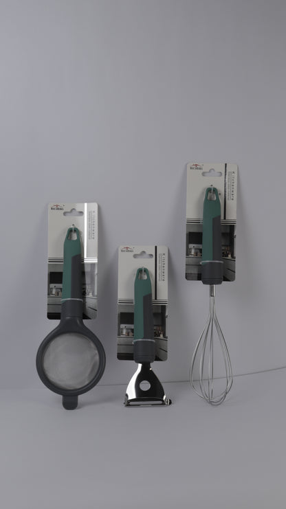 SET DE UTENSILIOS DE COCINA EN ACERO x3 PIEZAS