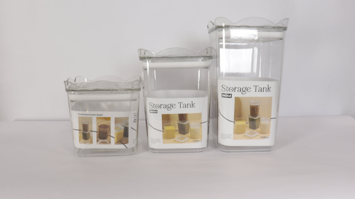 JUEGO DE RECIPIENTES CUADRADOS CON TAPA x3