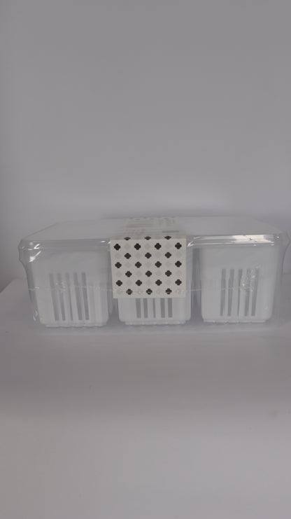 JUEGO DE ORGANIZACIÓN DE NEVERA CON TAPAS, DIVISIONES Y ESCURRIDOR x4