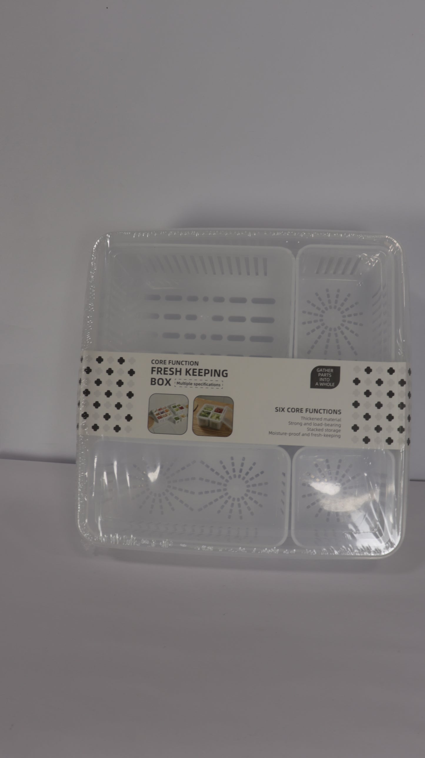 JUEGO DE ORGANIZACIÓN DE NEVERA CON TAPAS, DIVISIONES Y ESCURRIDOR x4