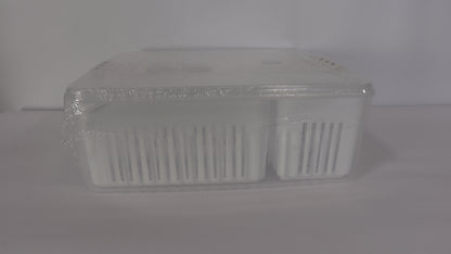 JUEGO DE ORGANIZACIÓN DE NEVERA CON TAPAS, DIVISIONES Y ESCURRIDOR x4