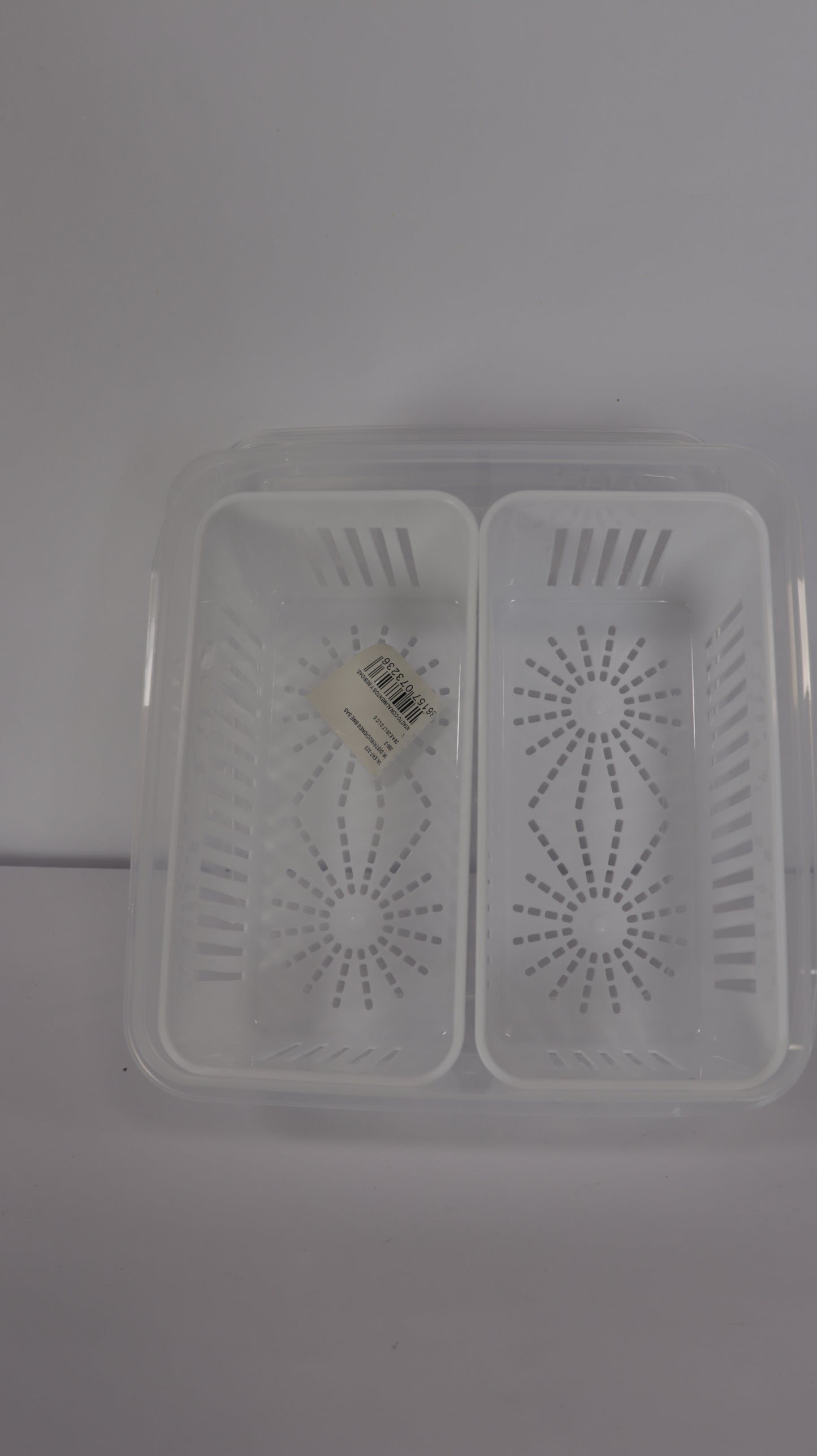 JUEGO ORGANIZADOR PARA NEVERA CON TAPA, DIVISIONES Y ESCURRIDOR x3