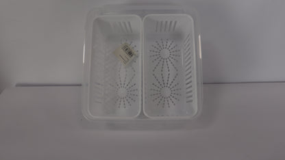 JUEGO DE ORGANIZACIÓN DE NEVERA CON TAPAS, DIVISIONES Y ESCURRIDOR x4