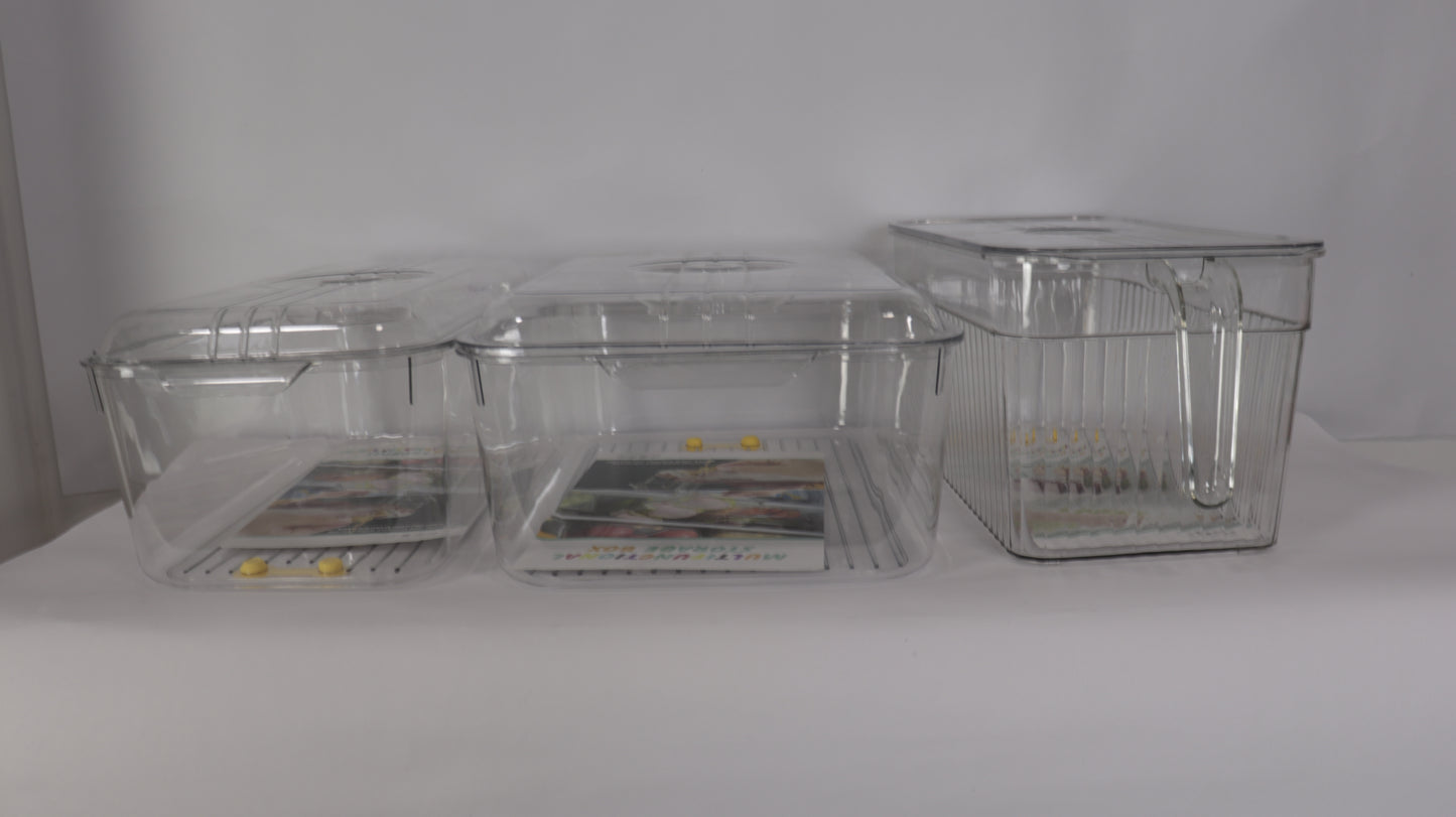 JUEGO ORGANIZADOR DE NEVERA CON TAPA x3