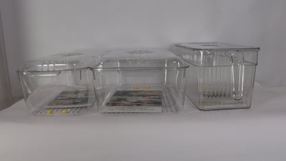 JUEGO ORGANIZADOR DE NEVERA CON TAPA x3