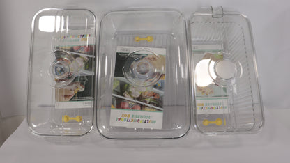JUEGO ORGANIZADOR DE NEVERA CON TAPA x3