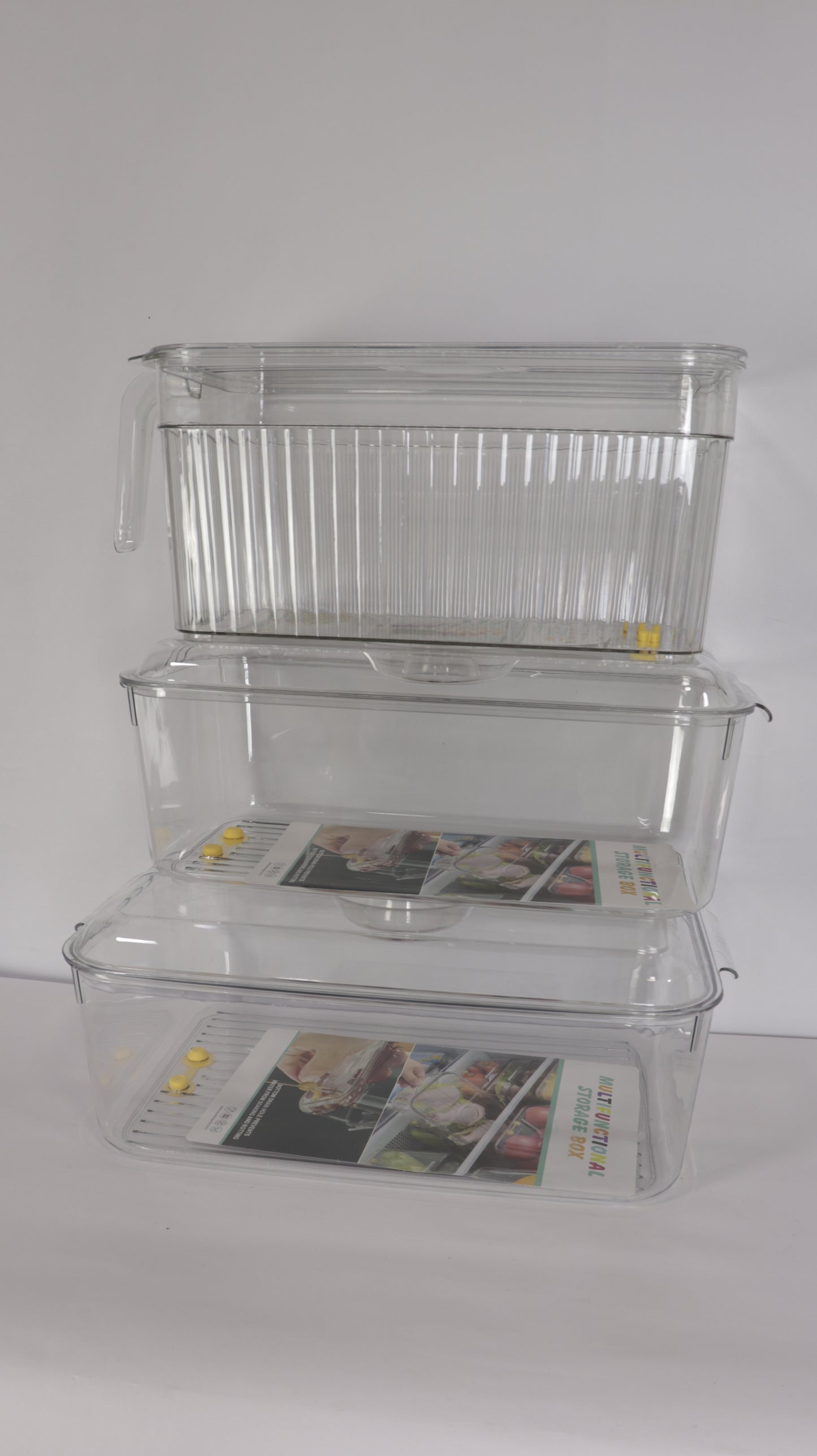 JUEGO ORGANIZADOR DE NEVERA CON TAPA x3