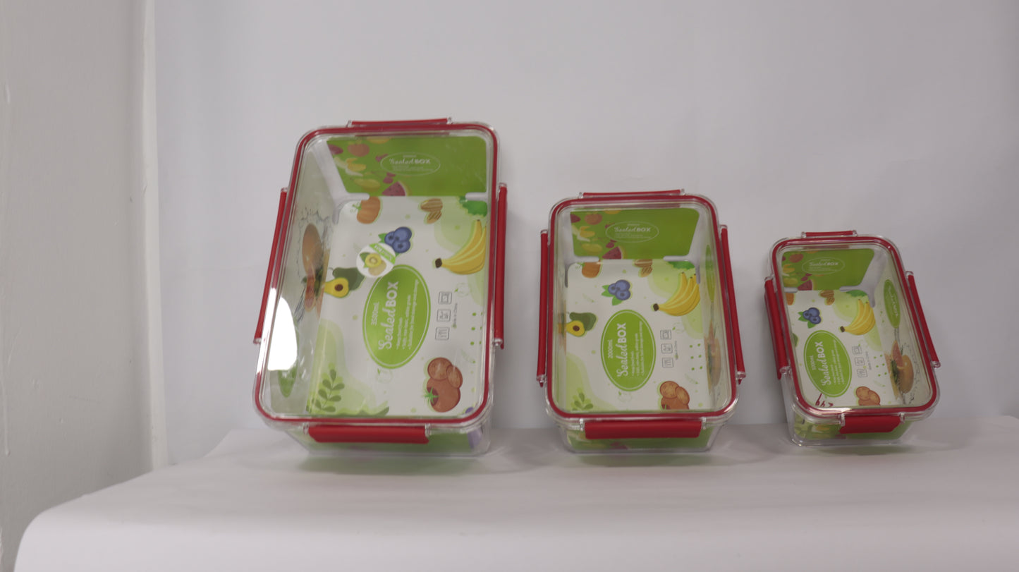 JUEGO DE RECIPIENTES RECTANGULARES HERMÉTICO x3