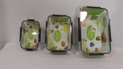 JUEGO DE RECIPIENTES RECTANGULARES HERMÉTICO x3