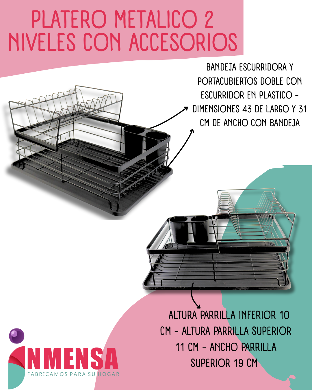 PLATERO METALICO 2 NIVELES