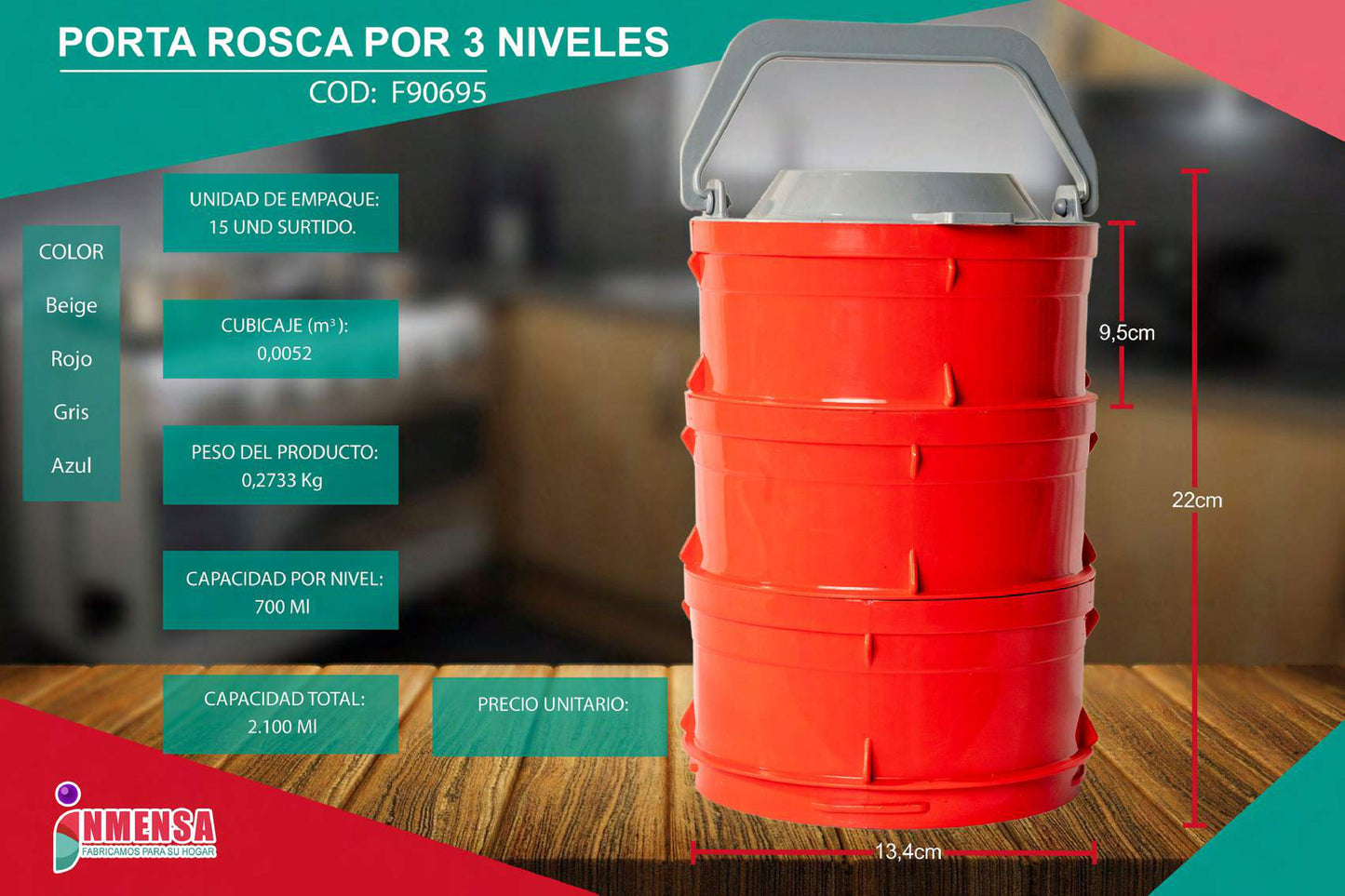 PORTA ROSCA 3 NIVELES