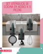 SET DE UTENSILIOS DE COCINA EN ACERO x3 PIEZAS