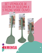 SET DE UTENSILIOS DE COCINA EN SILICONA x3 PIEZAS VERDE OLIVO