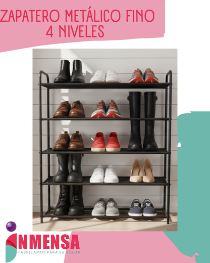 ZAPATERO METALICO FINO 4 PISOS